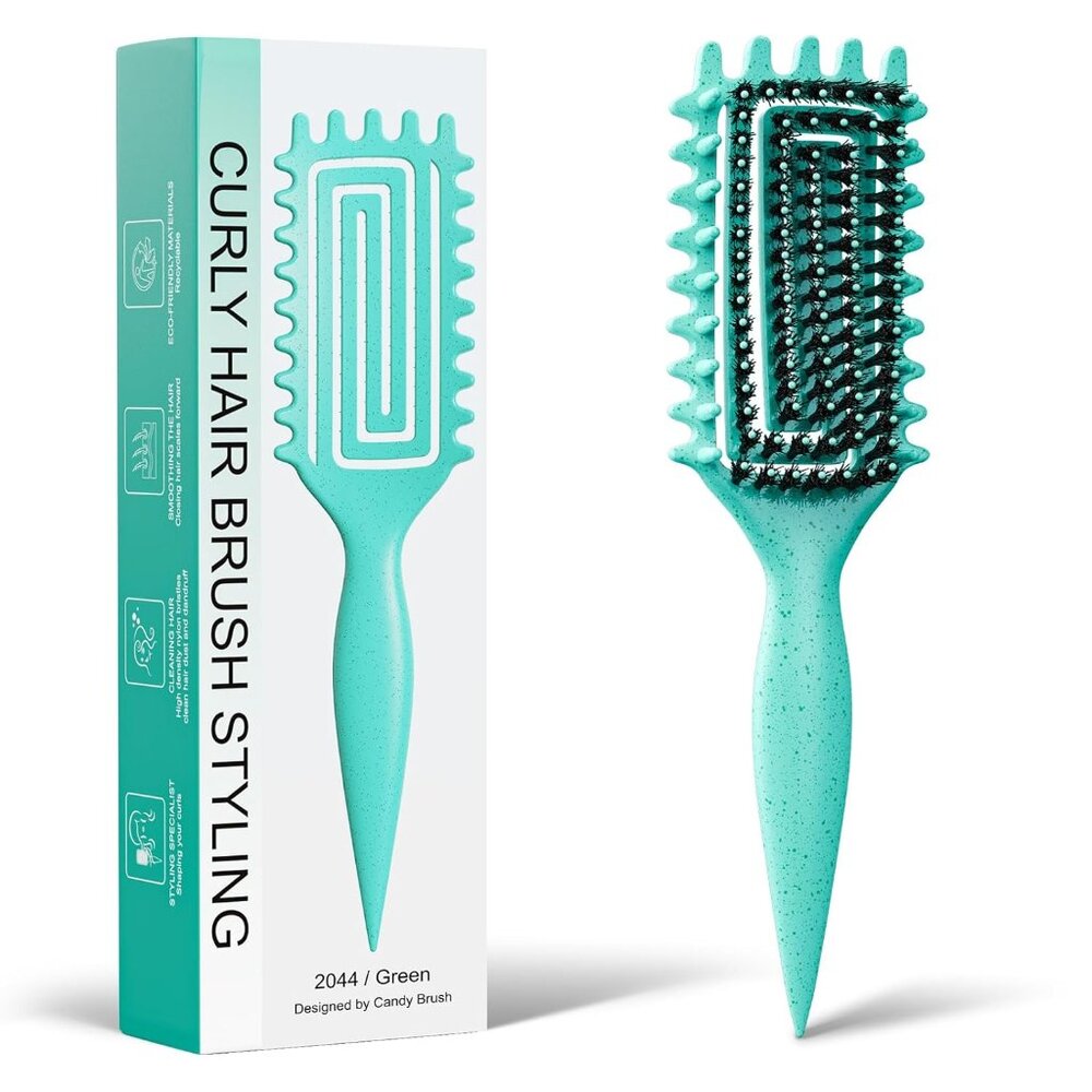 Curly Hair Brush, Curl Defining Brush with Soft Boar Bristles Detangling Tangled - Picture 1 of 8